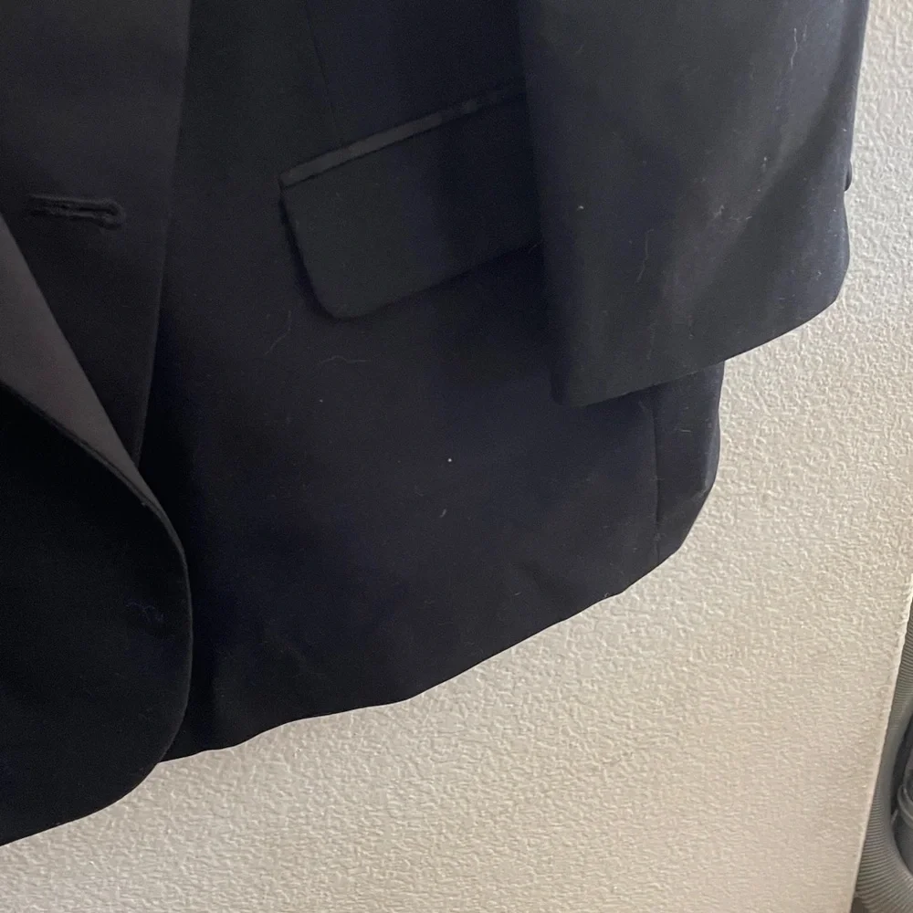 Pierre Balmain Elegant Black Tuxedo Jacket 100% wool formal 53R